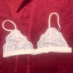 Honeydew Pale Pink Blush Lace Semi Sheer Bralette Size Medium